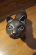 Messingfigur Katze