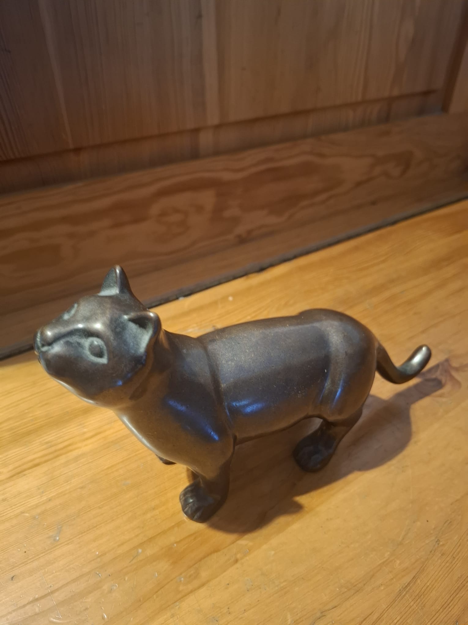 Messingfigur Katze